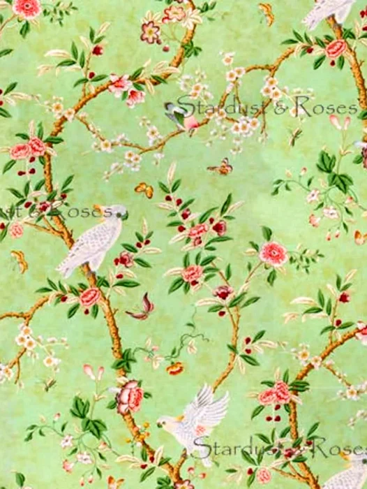 Chinoiserie Pattern Fabric Wallpaper
