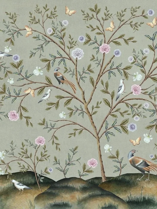 Chinoiserie Gry Wallpaper