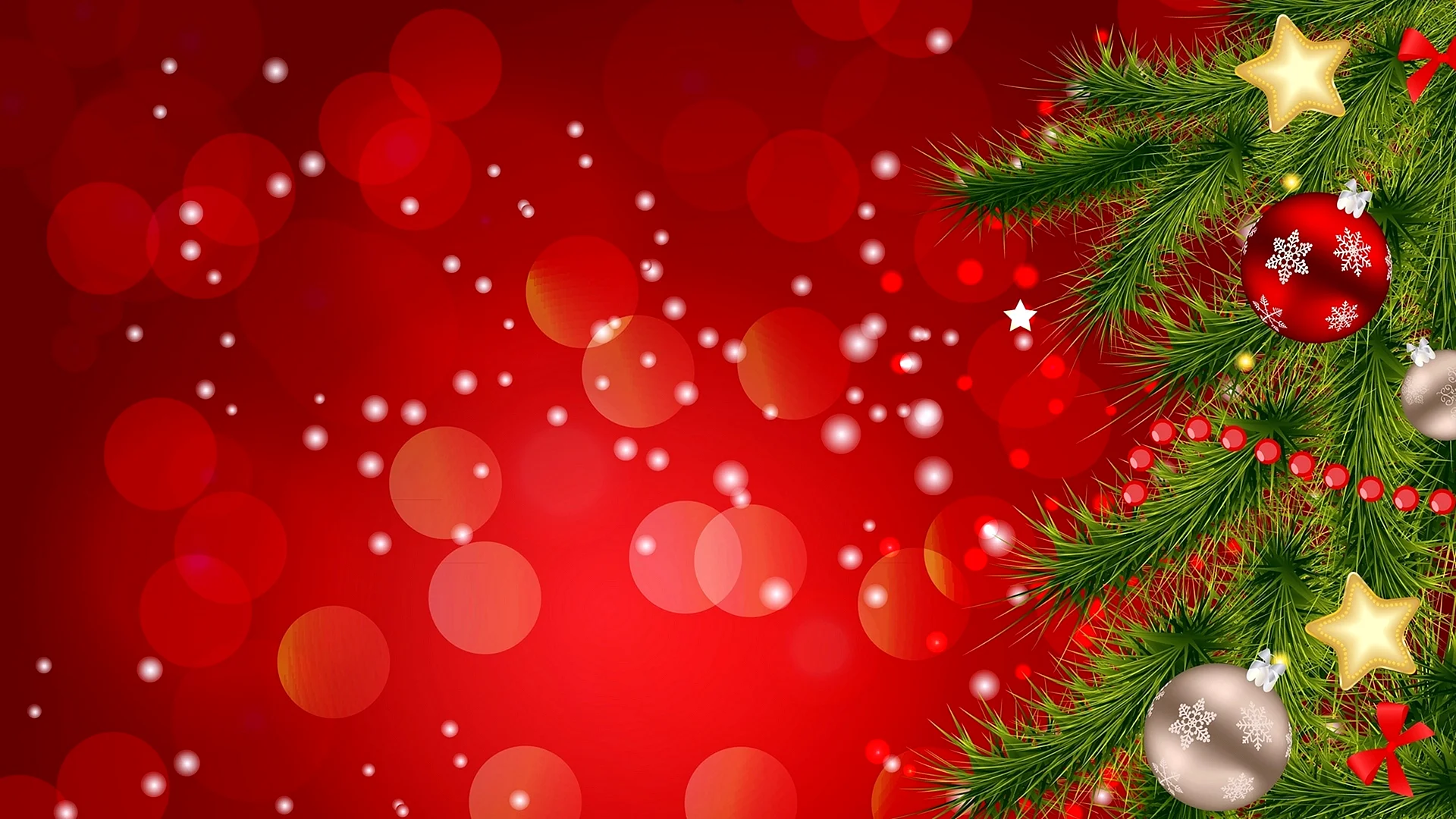 Christmas Red Background Wallpaper