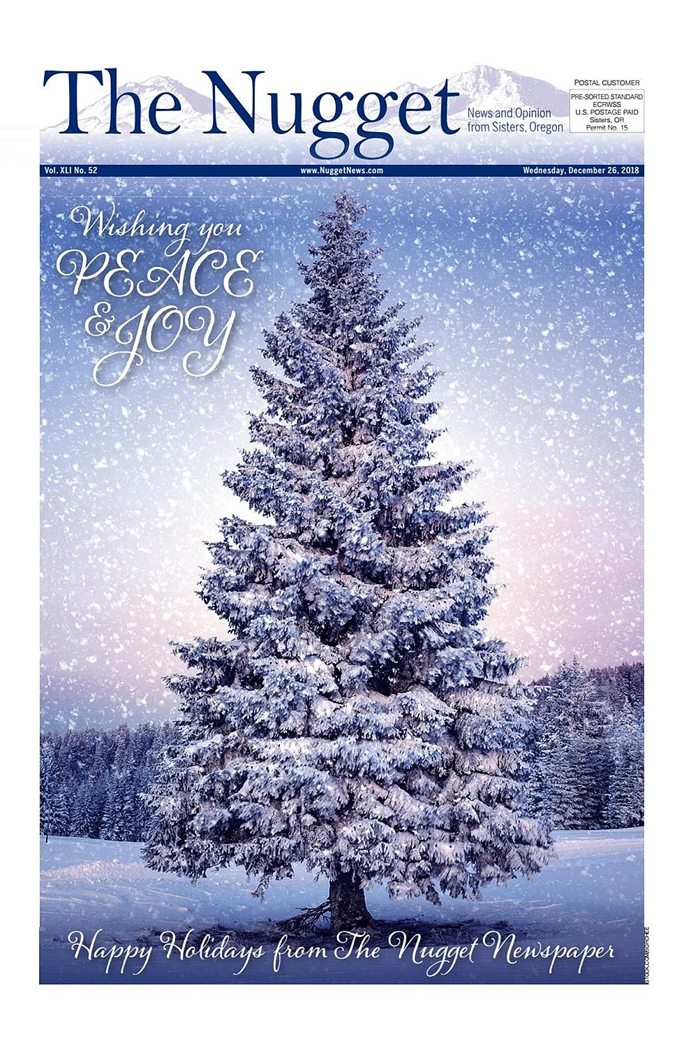 Christmas Tree In Snow Wallpaper For iPhone