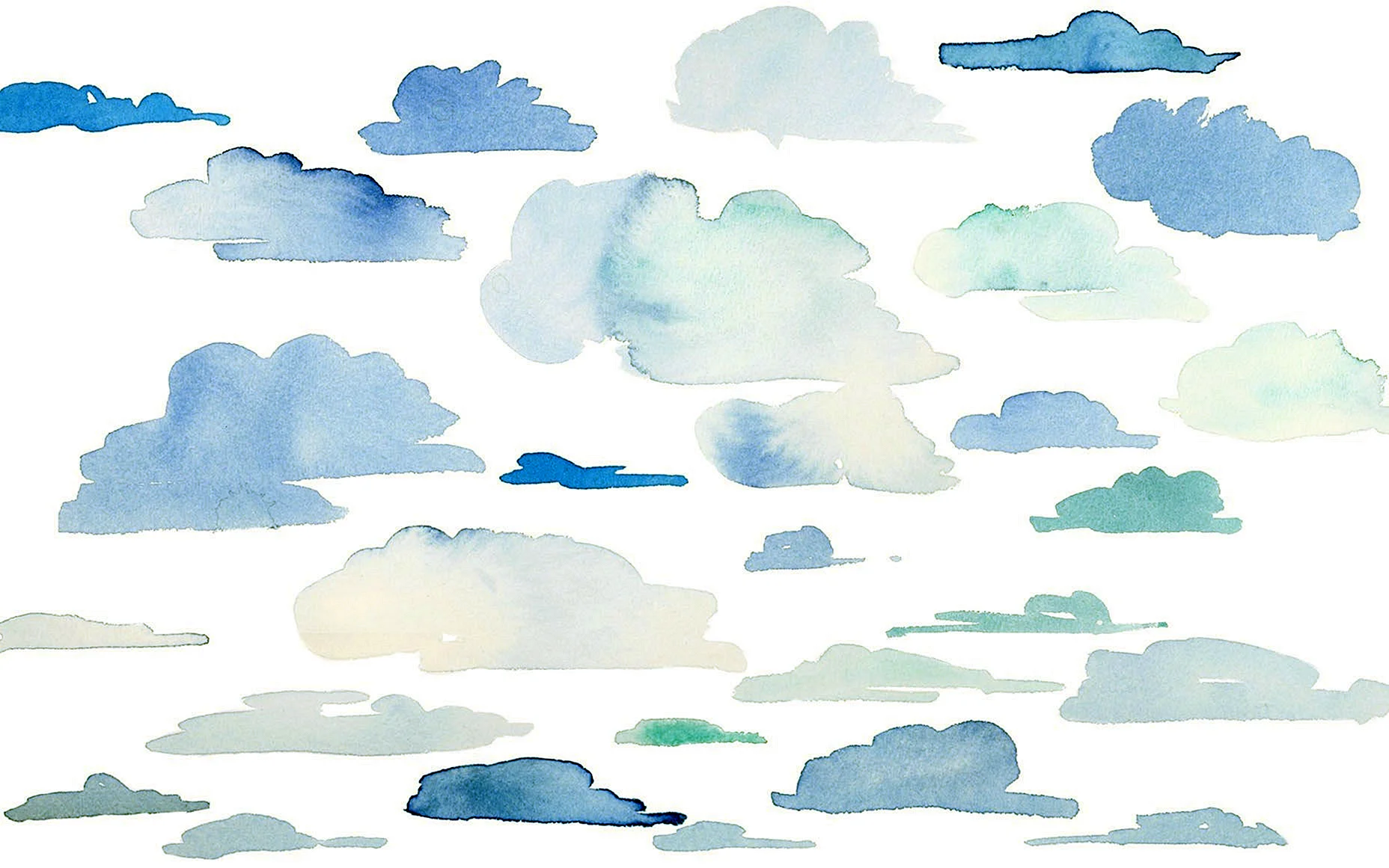 Cloud Watercolor Blue Wallpaper
