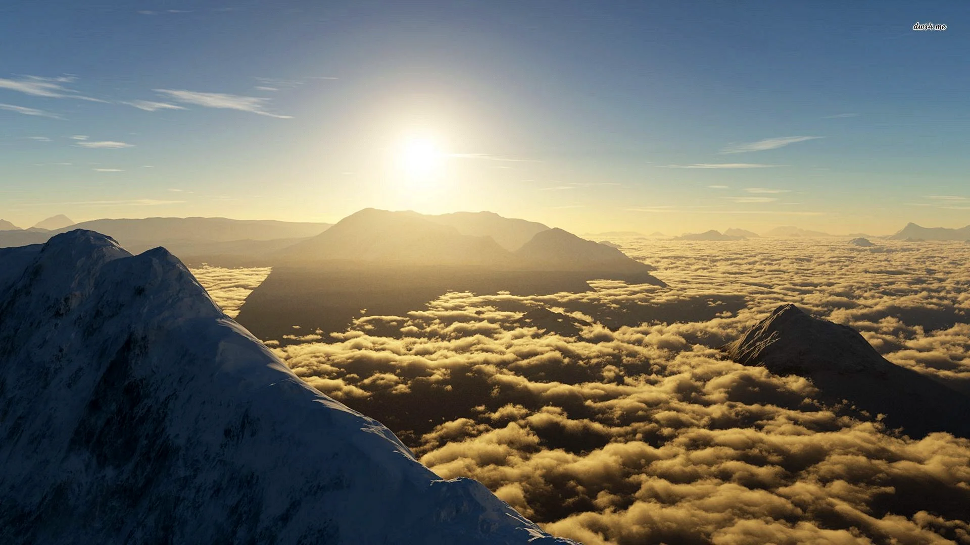 Clouds Of Mountain Peaks Wallpaper