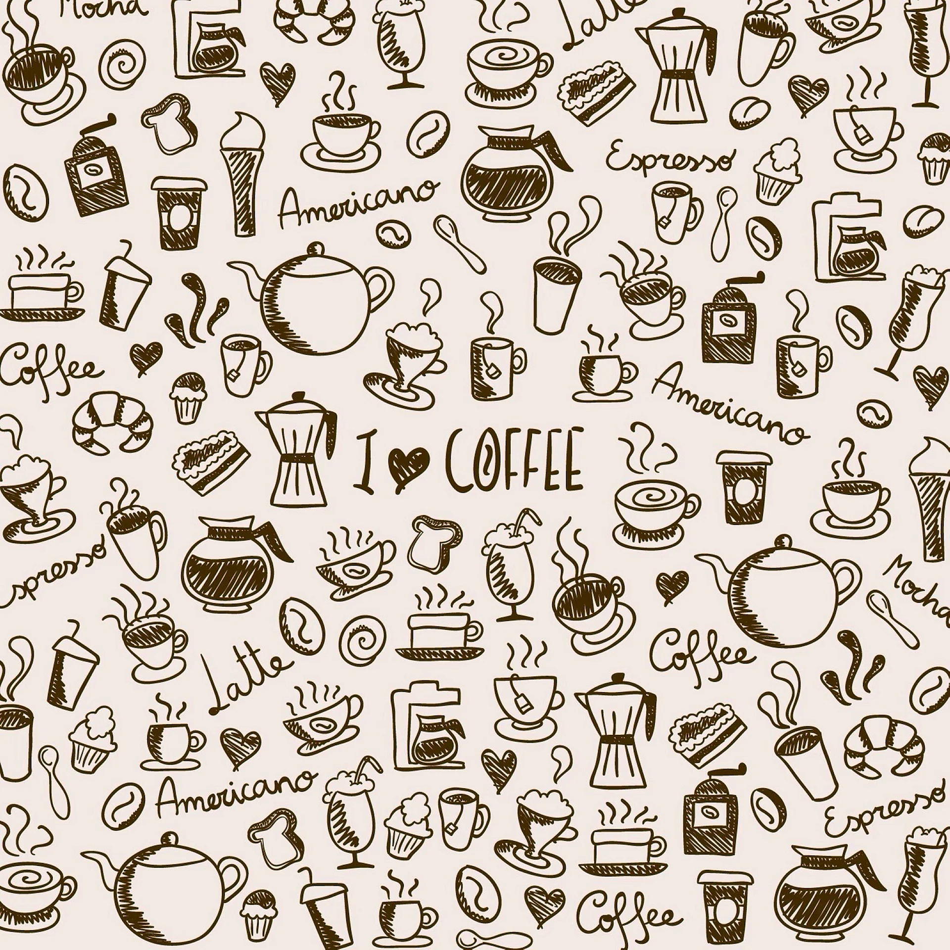 Coffee Doodle Wallpaper