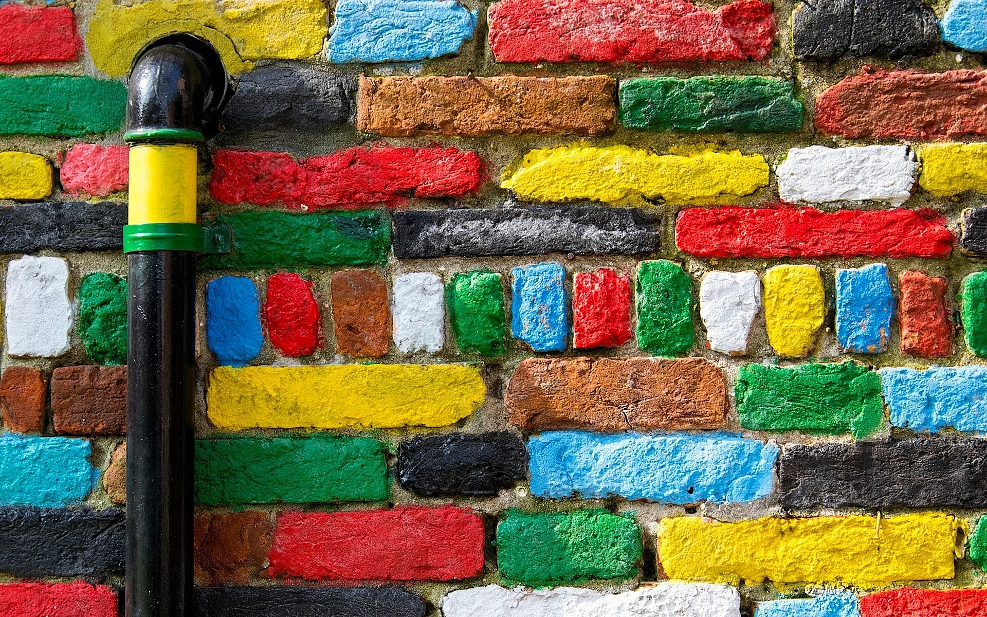 Color Brick Wall Wallpaper