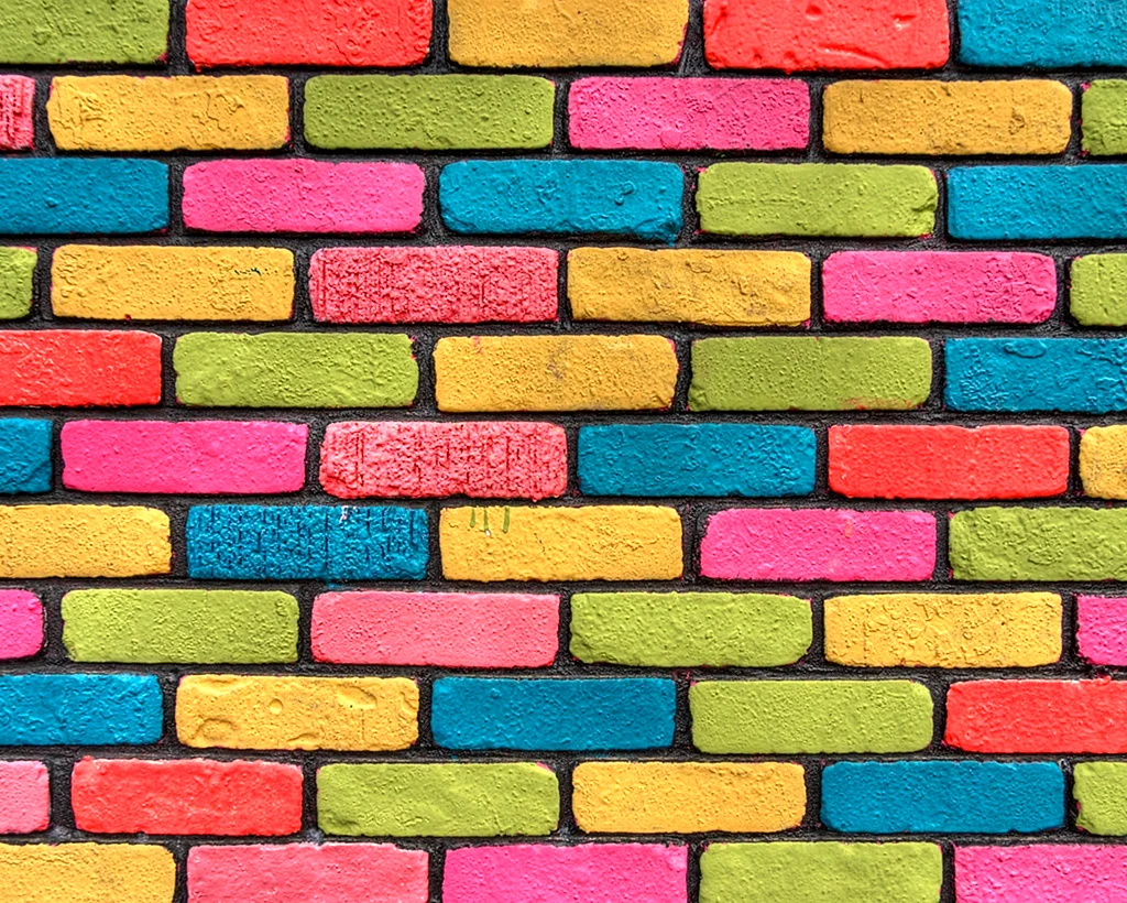Colored Brick Wall Wallpaper