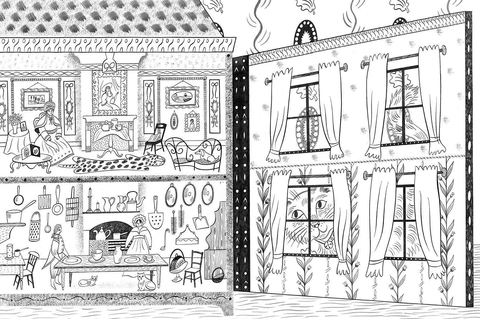 Coloring Book House Wallpaper