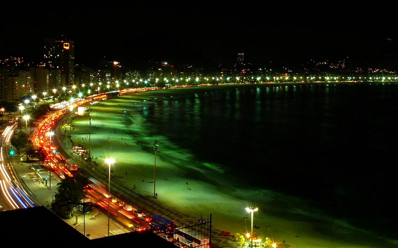 Copacabana Beach Night Wallpaper