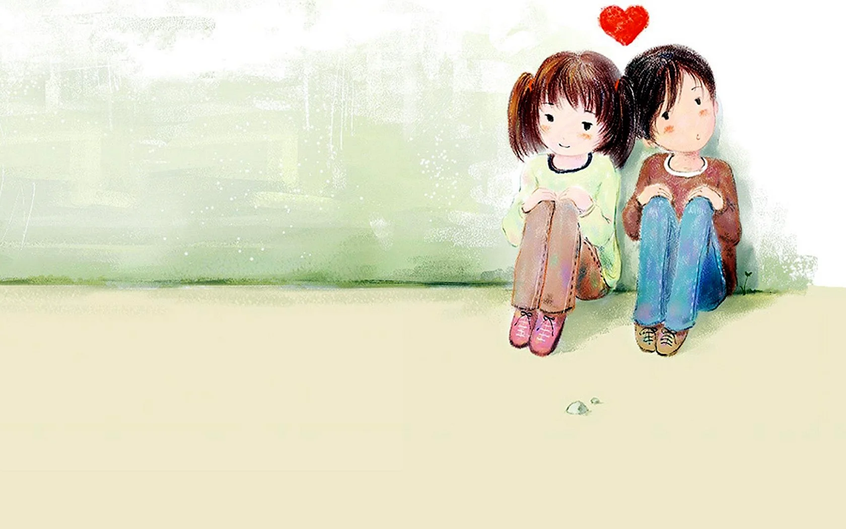 Couple cartoon Love Wallpaper