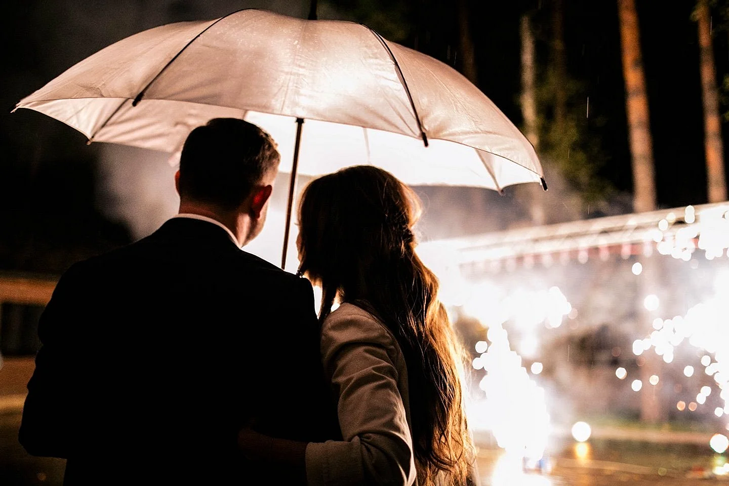 Couple Umbrella Wallpaper