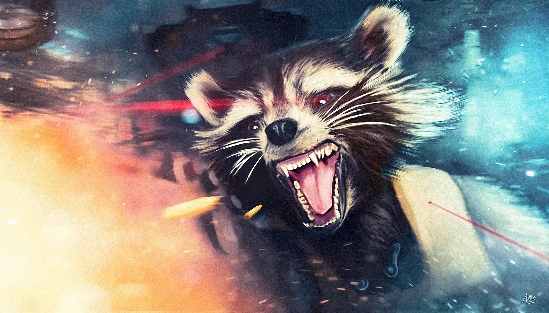 Crazy Raccoon Wallpaper