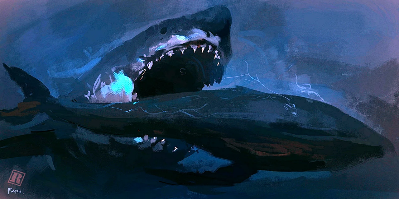 Creepy Megalodon Wallpaper