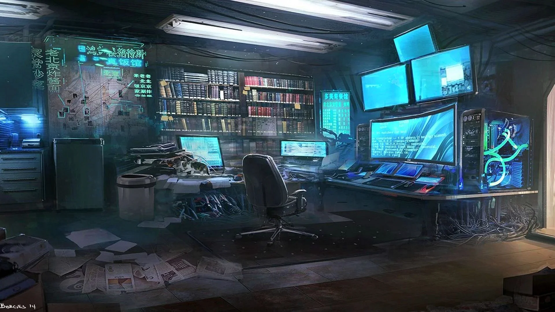 Cyberpunk Room Wallpaper