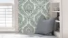 Damask Design Grey Colour Wallpaper