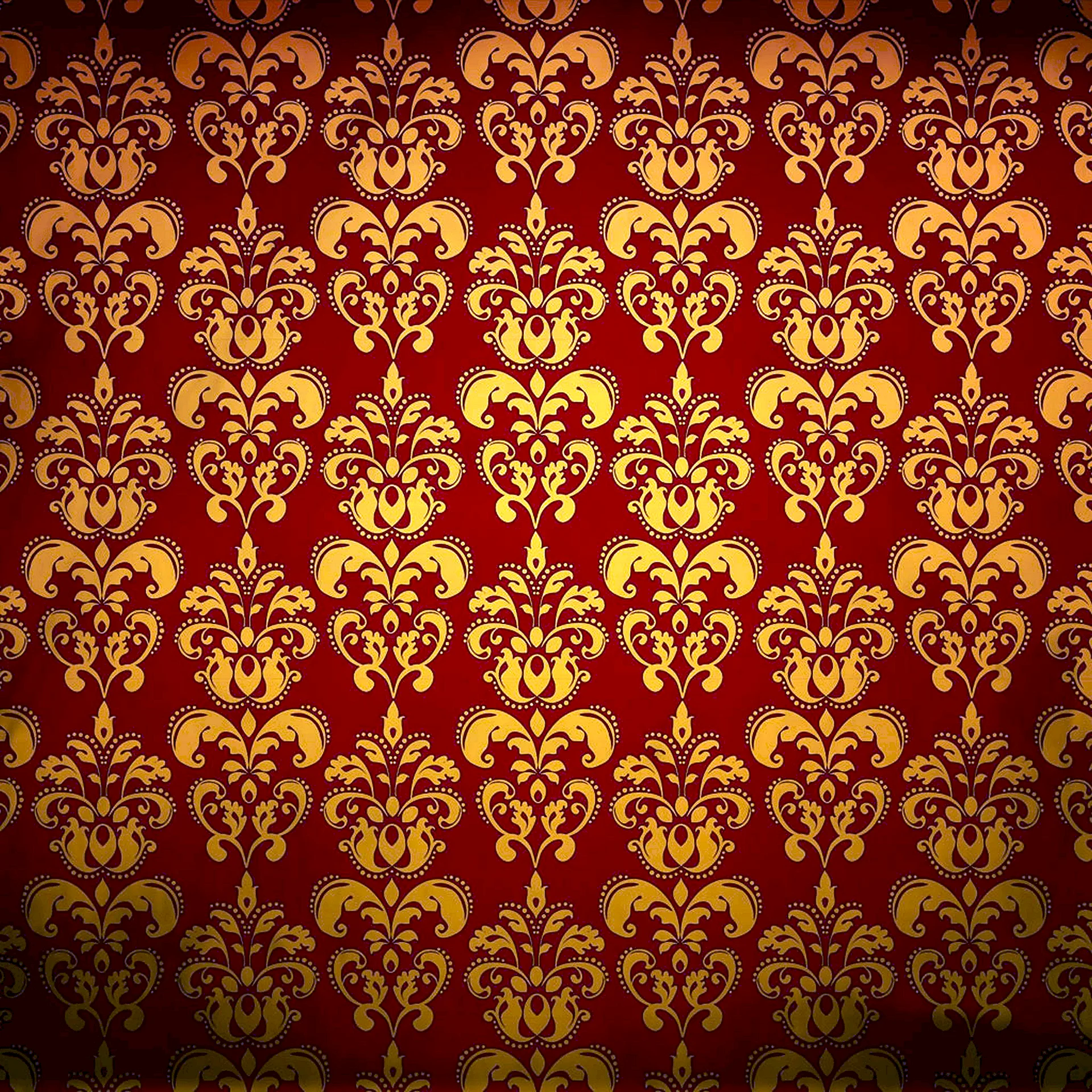 Damask Floral Pattern Wallpaper