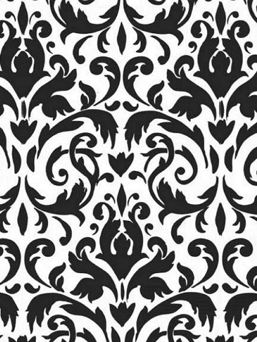 Damask Pattern Black Wallpaper