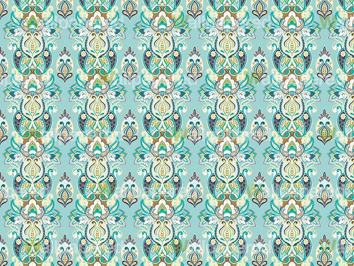 Damask Turquoise Wallpaper