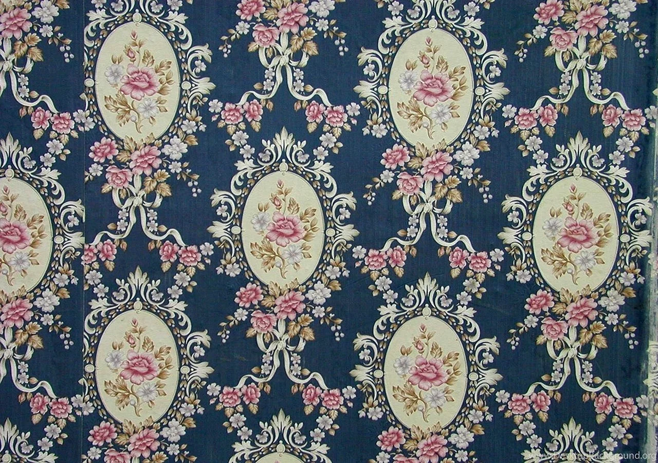 Damask Floral Pattern Wallpaper