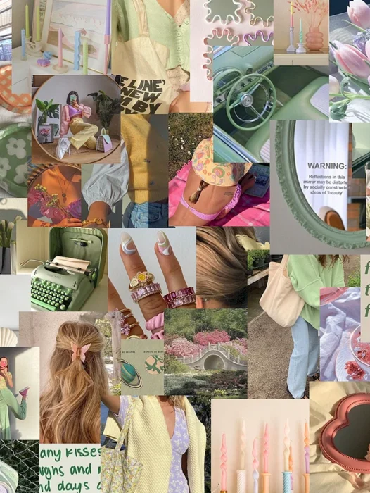 Danish Pastel Aesthetic Wall Collage Kit Wallpaper