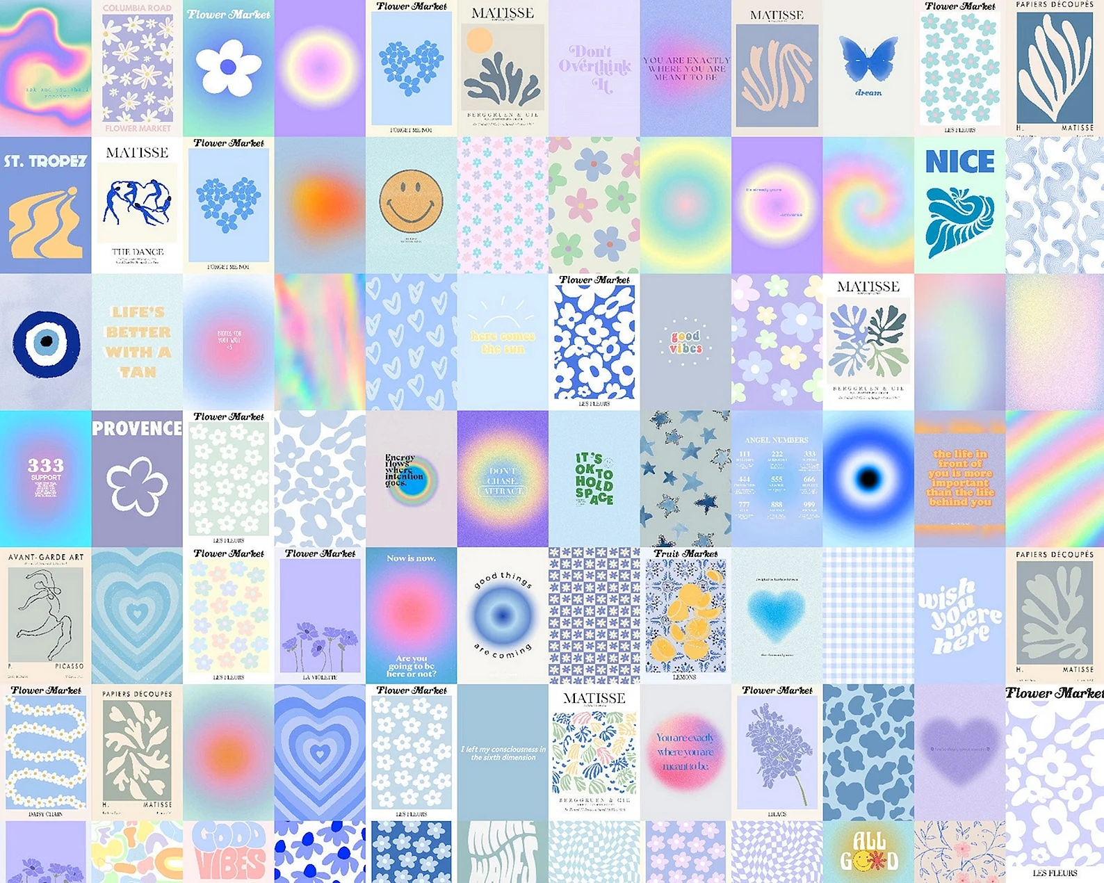 Danish Pastel Aesthetic Wall Collage Kit Wallpaper