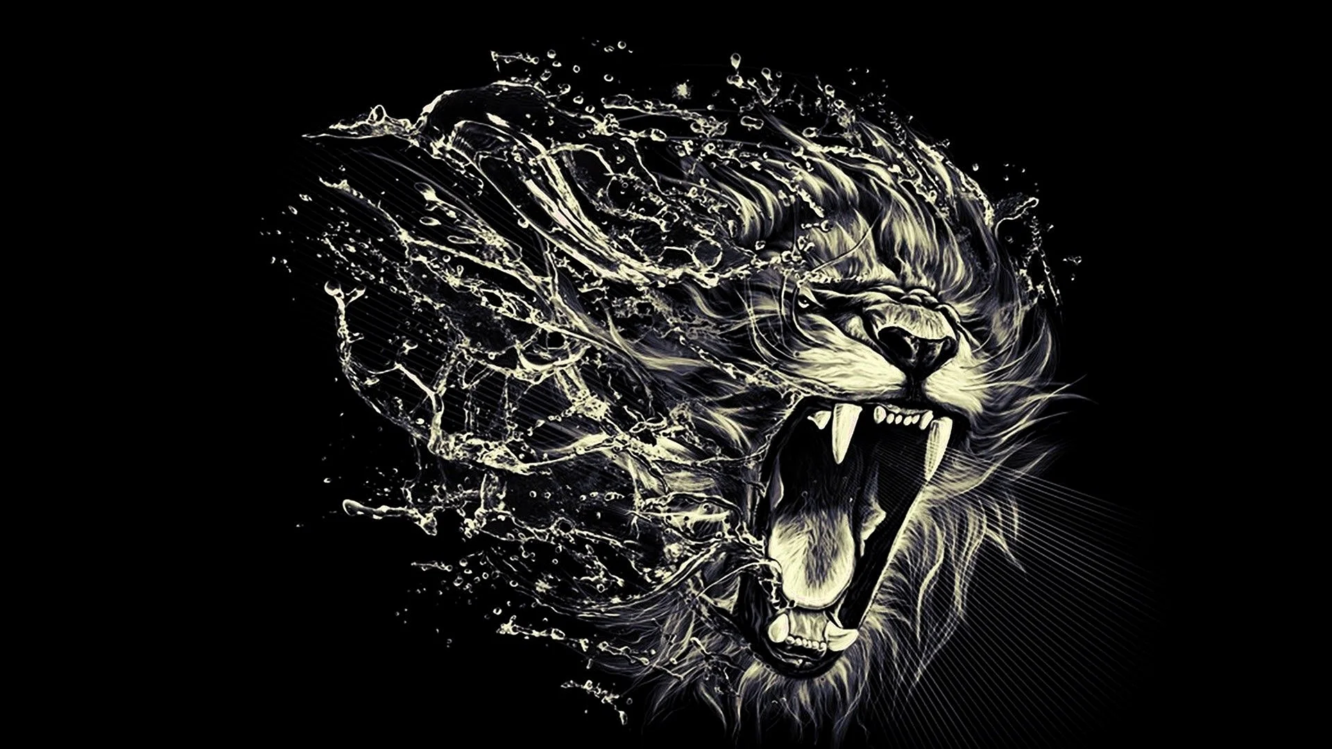 Dark Lion Art Wallpaper