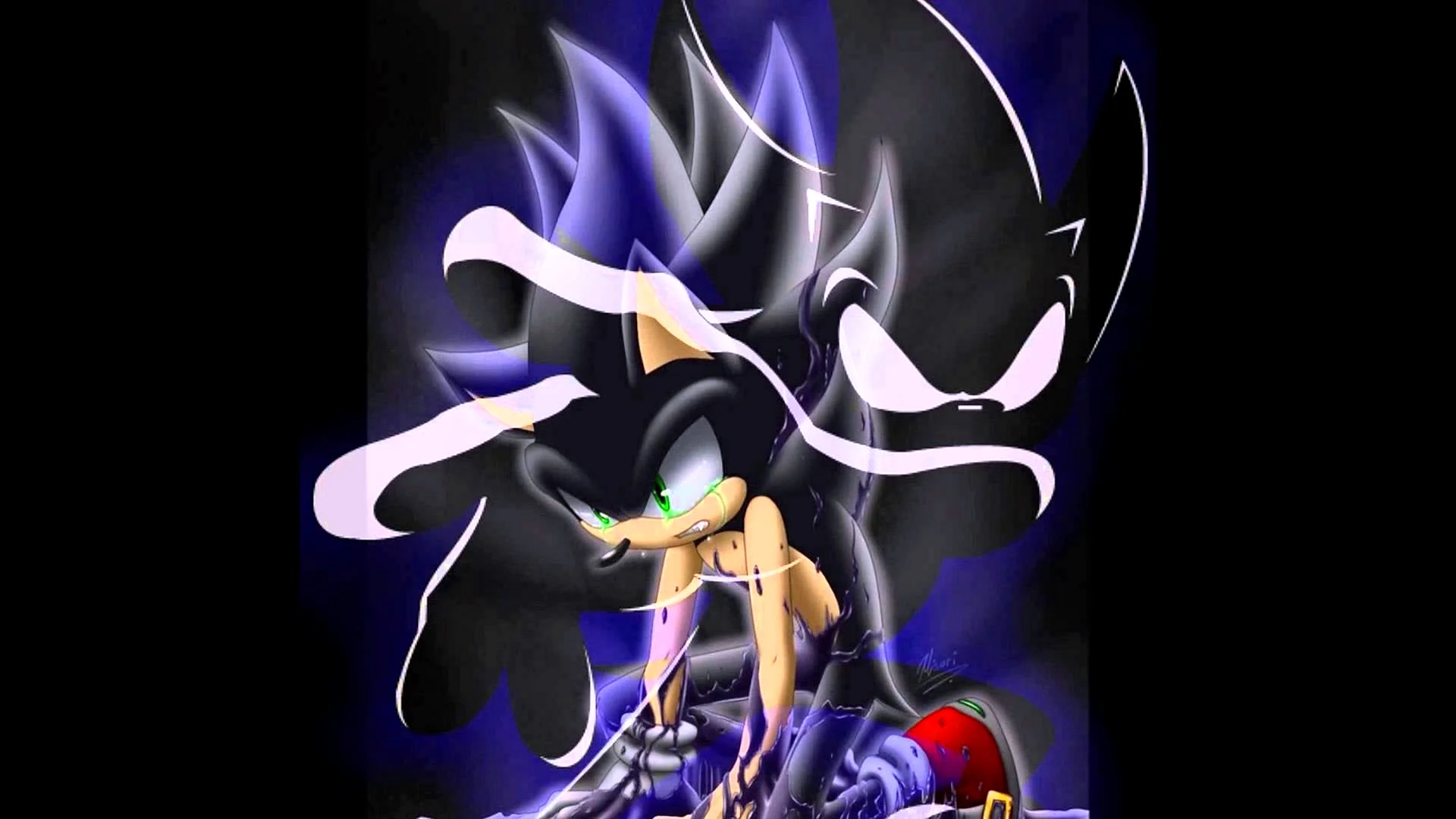 Dark Super Sonic Vs Shadow Wallpaper