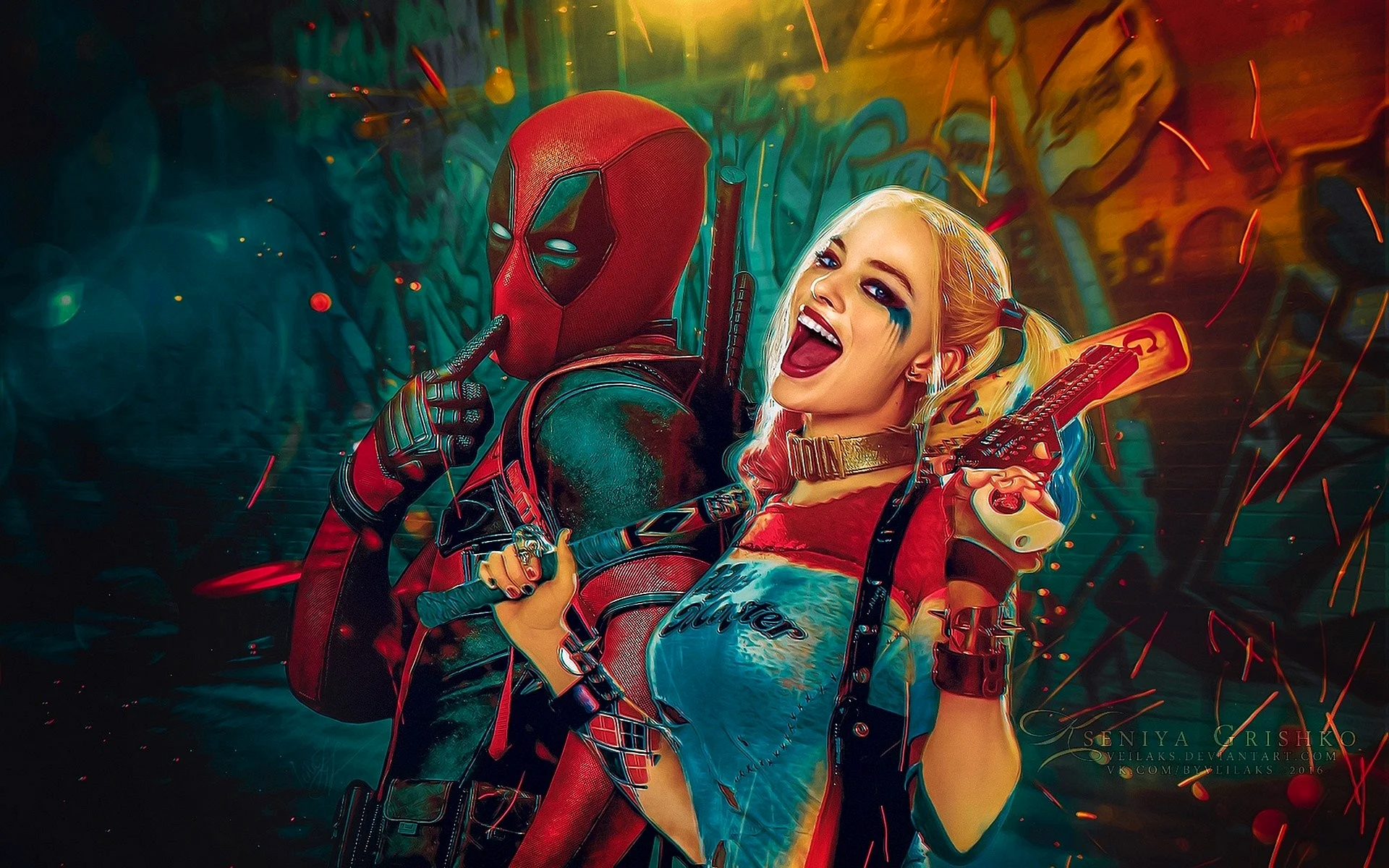 Deadpool And Harley Quinn Wallpaper