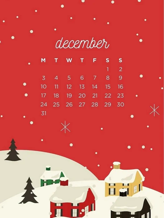 December Illustration Wallpaper For iPhone