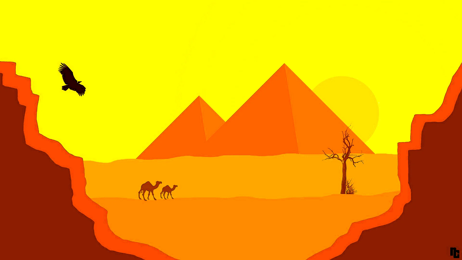 Desert Flat Design Wallpaper