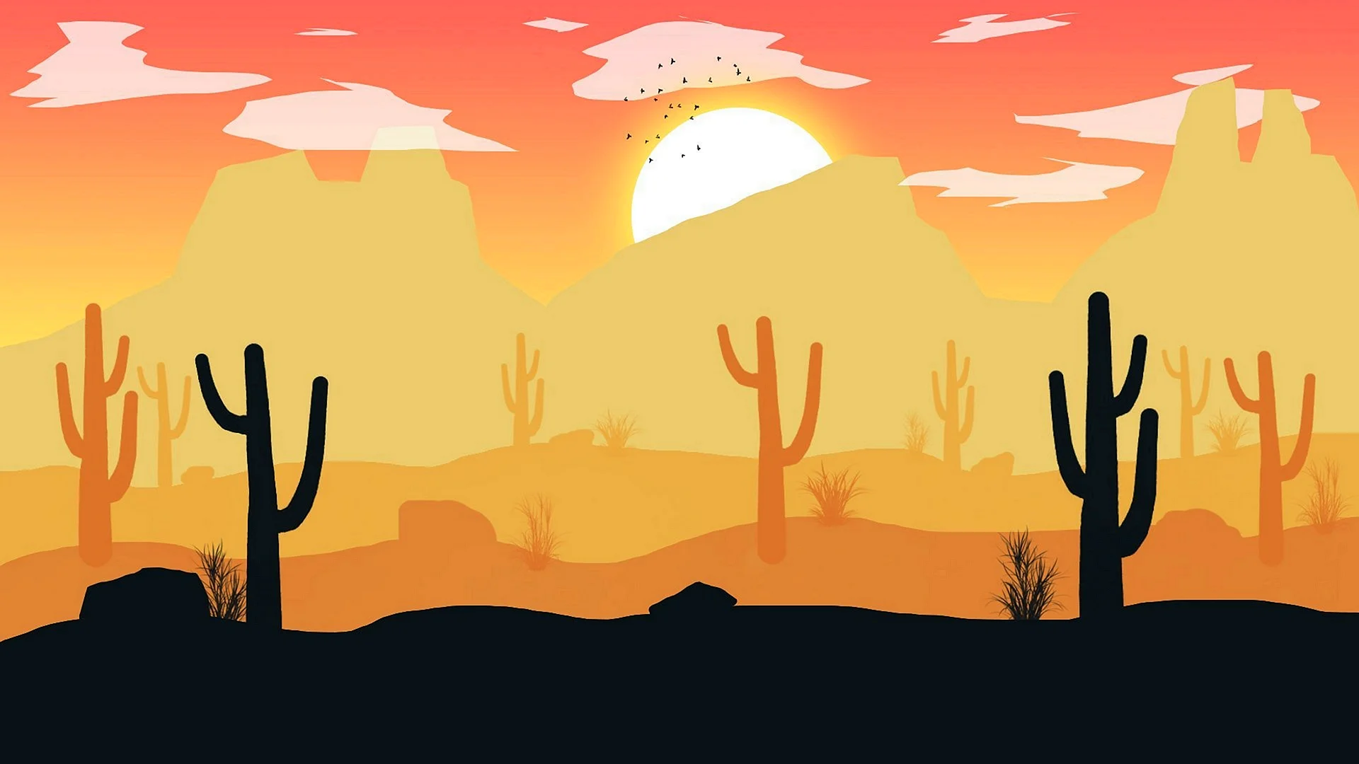 Desert Landscape vector Wallpaper