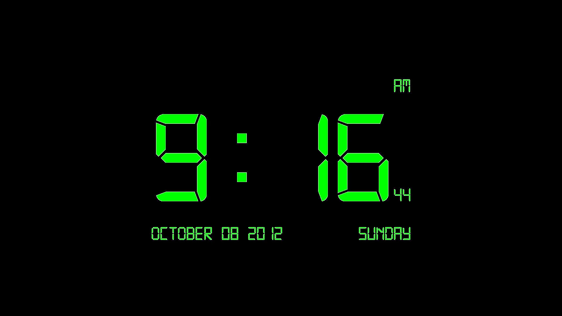 Digital Clock Screensaver Wallpaper