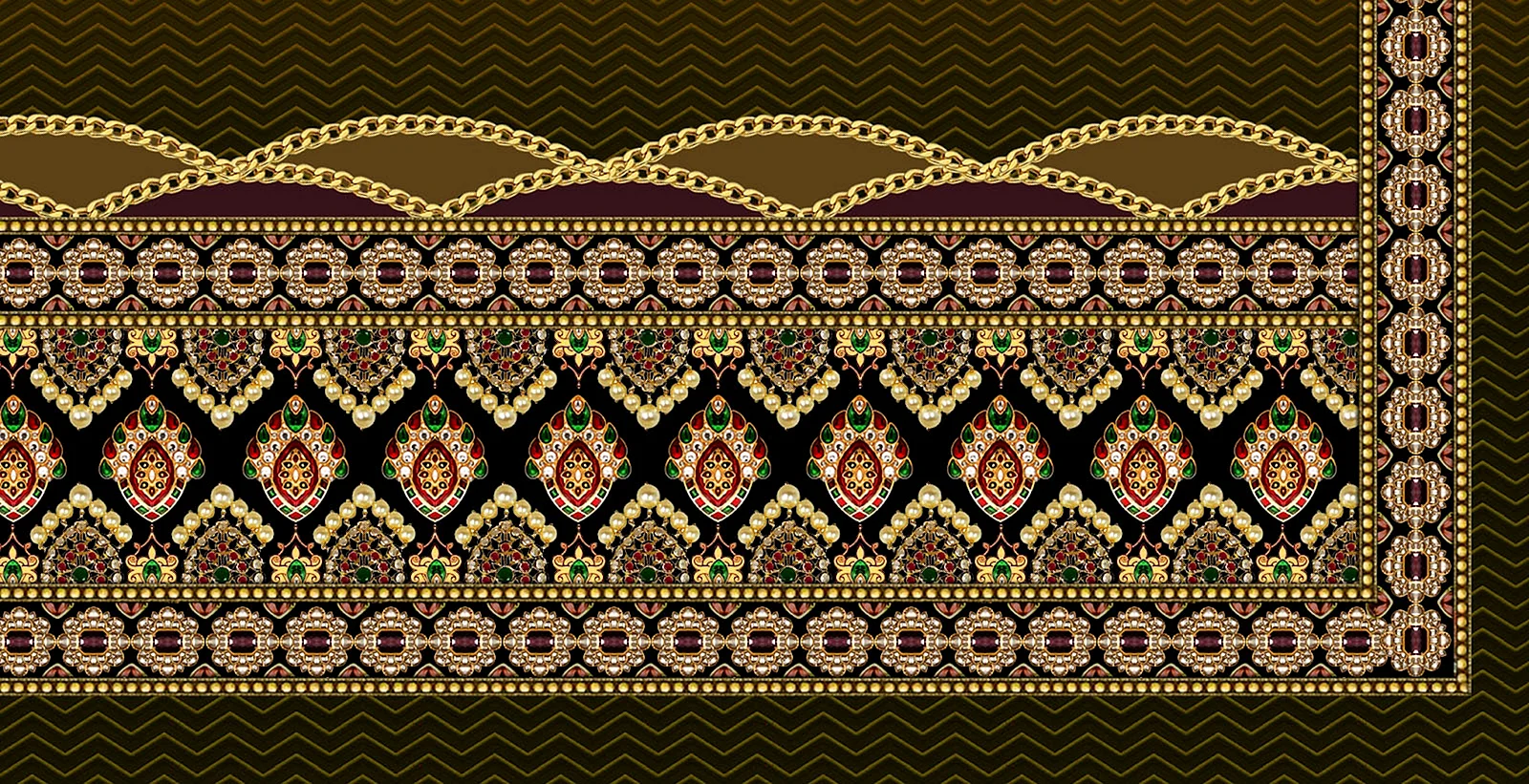 Digital Lace Border Wallpaper