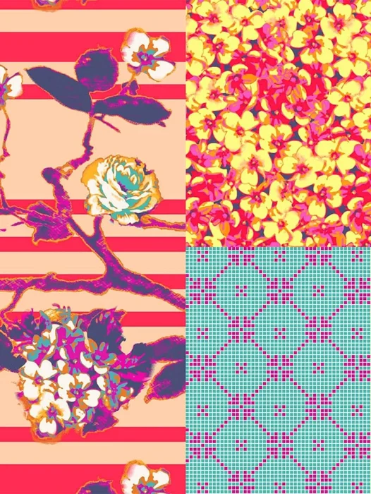 Digital Textile Design Pattern Wallpaper