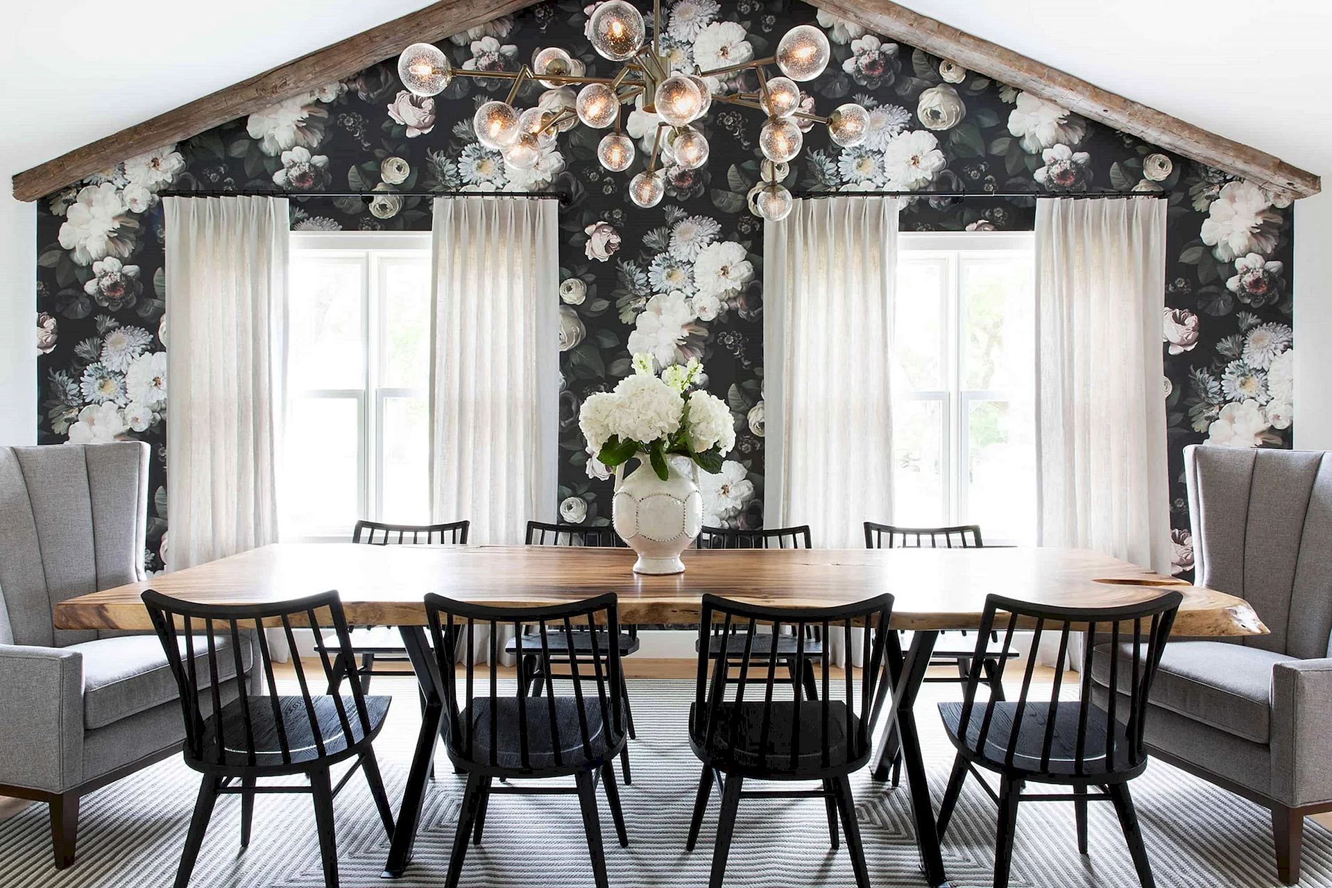 Dining Room Flower Wallpaper