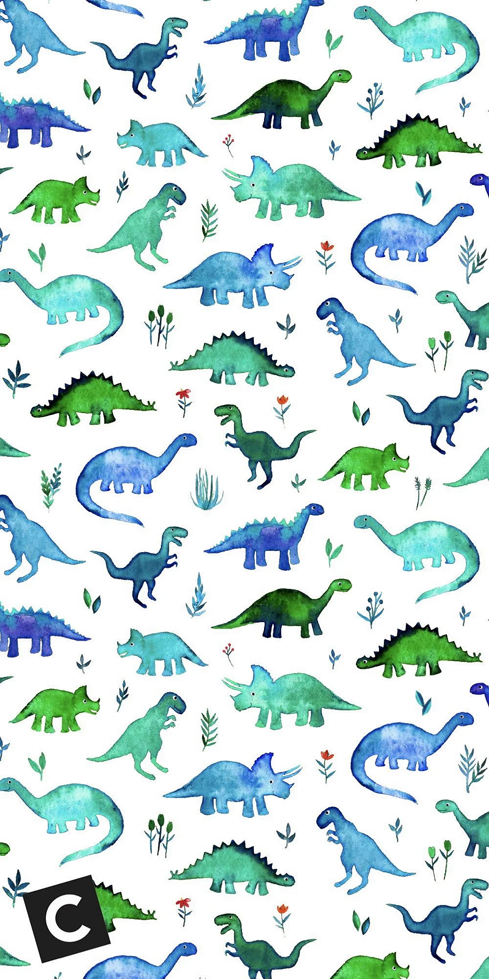 Dinosaur Pattern Wallpaper For iPhone