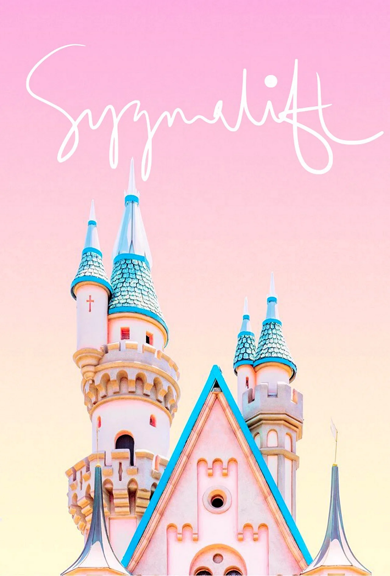 Disney Castle Pastel Background Wallpaper For iPhone
