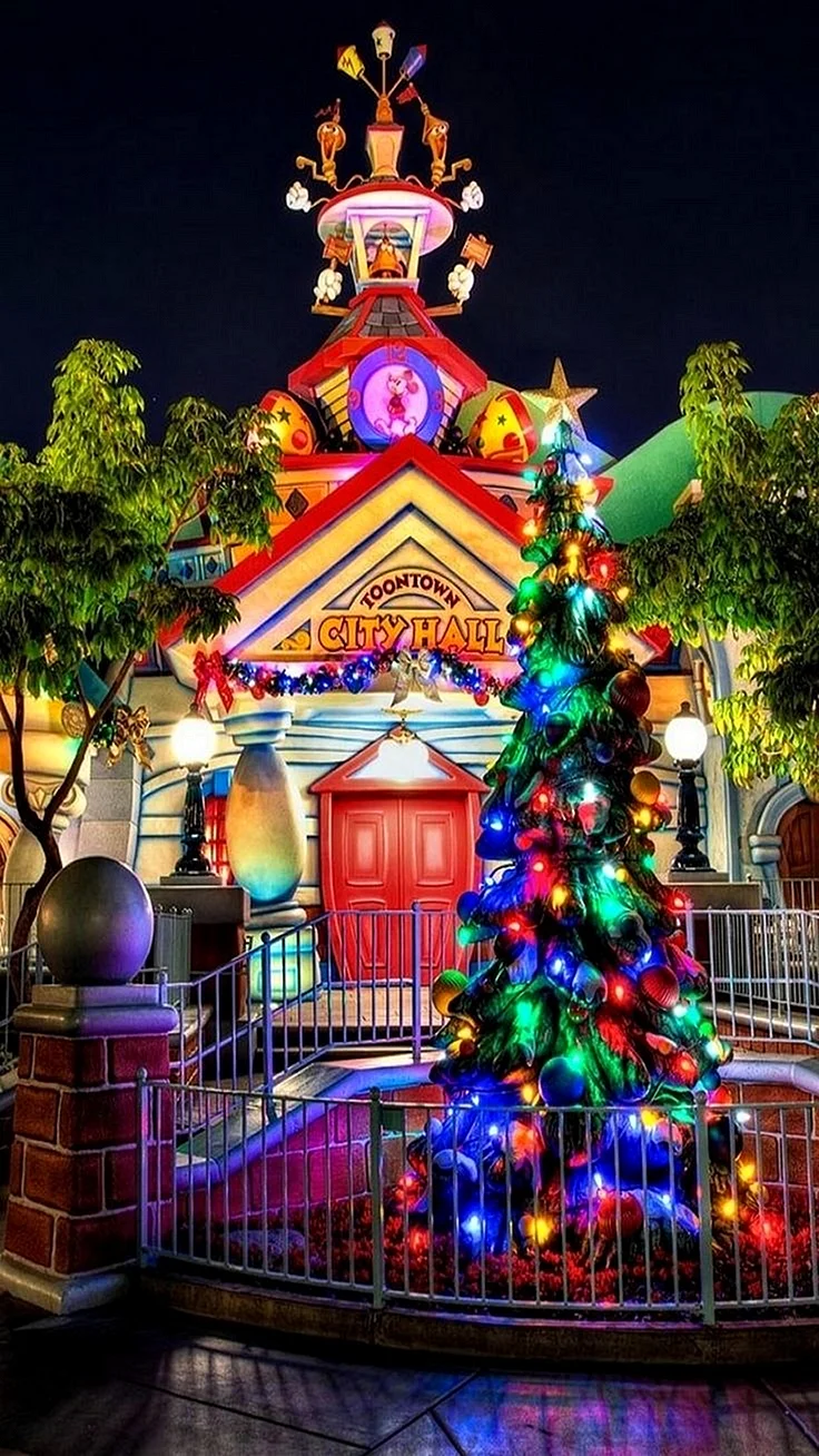 Disneyland Christmas Tree Wallpaper For iPhone