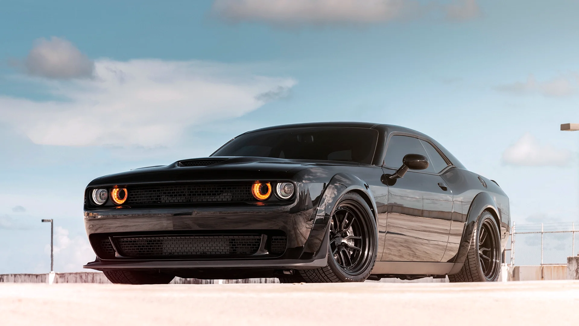 Dodge Challenger 2019 Black Wallpaper