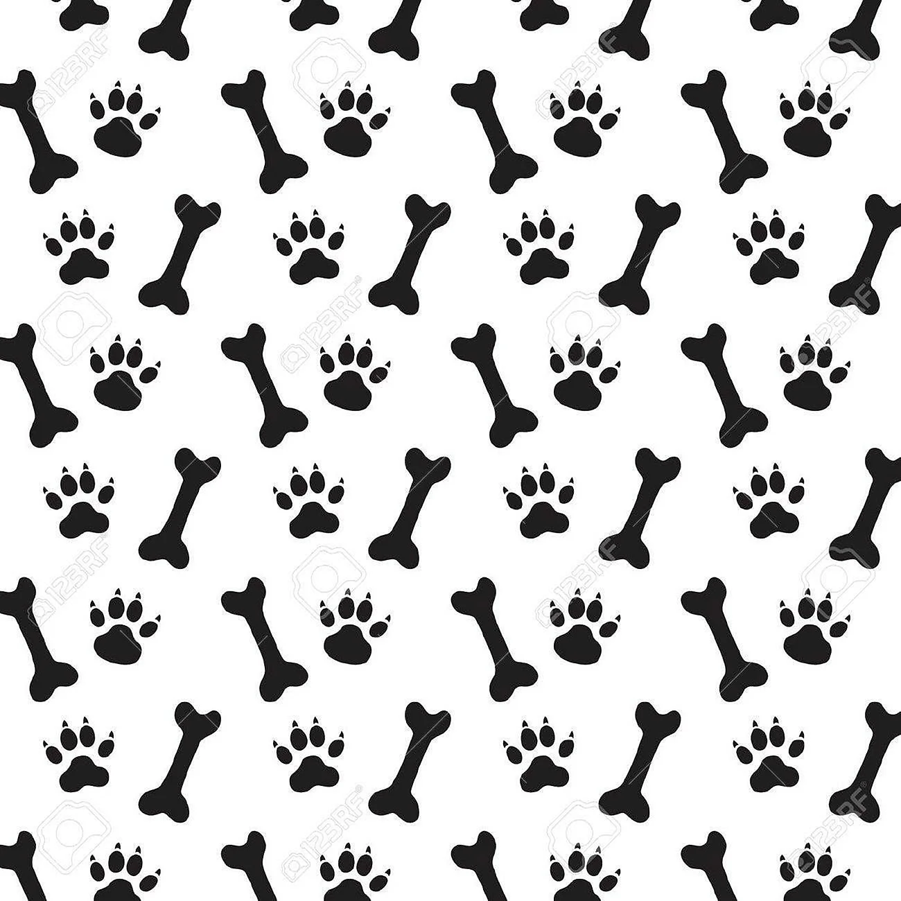 Dog Paw Pattern Wallpaper