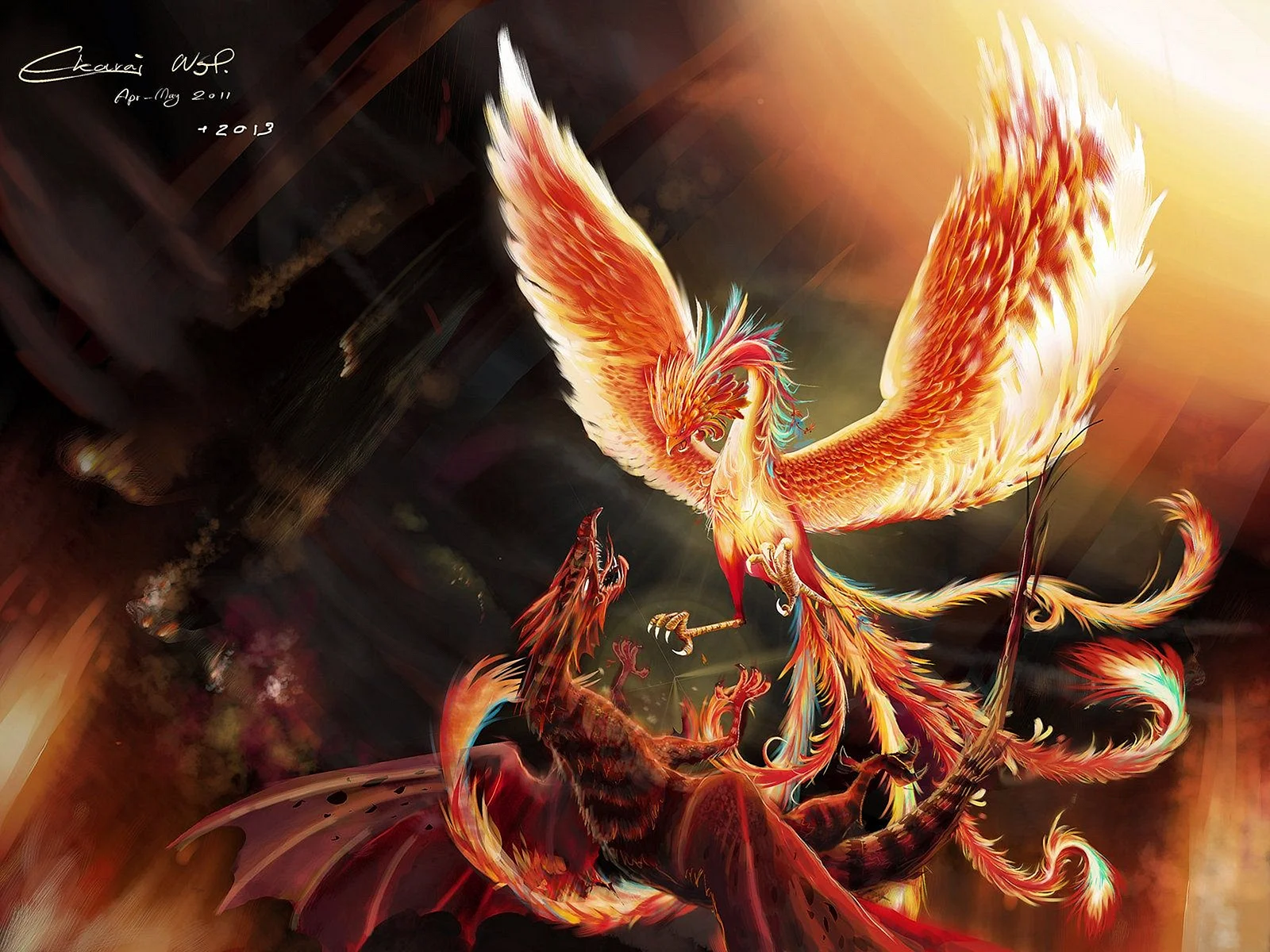 Dragon And Phoenix Wallpaper