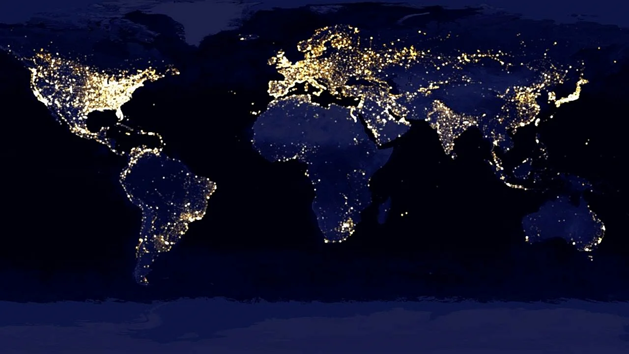 Earth Night Map Wallpaper