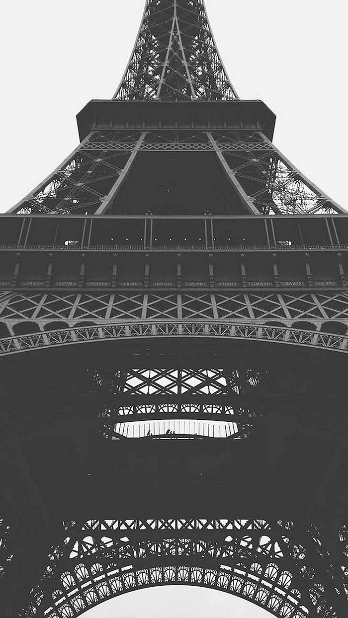 Eiffel Tower Black And White Design Wallpaper For iPhone