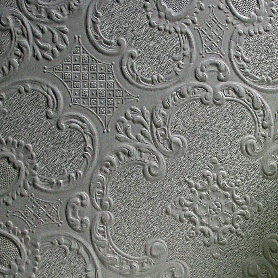 Embossed Damask Design Wallpaper