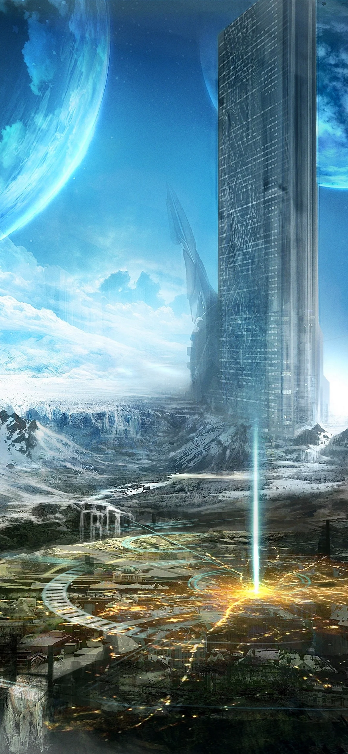 Fantasy Landscape Sci Fi City Wallpaper for iPhone 14