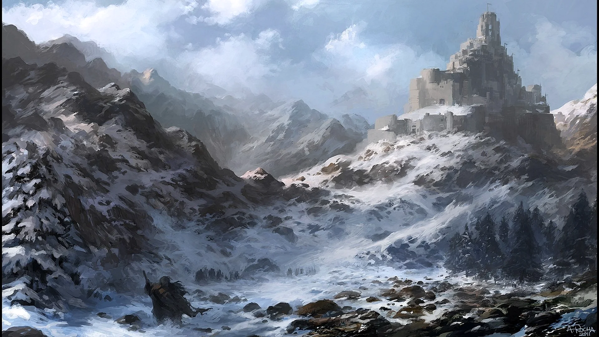 Fantasy Mountain Landscape Wallpaper