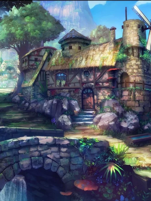 Fantasy Village Wallpaper