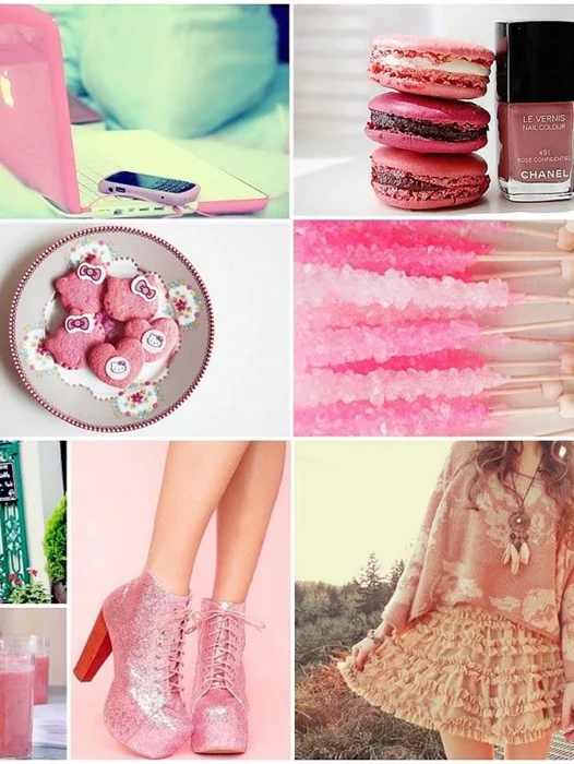 Fashion Pink Collage Wallpaper