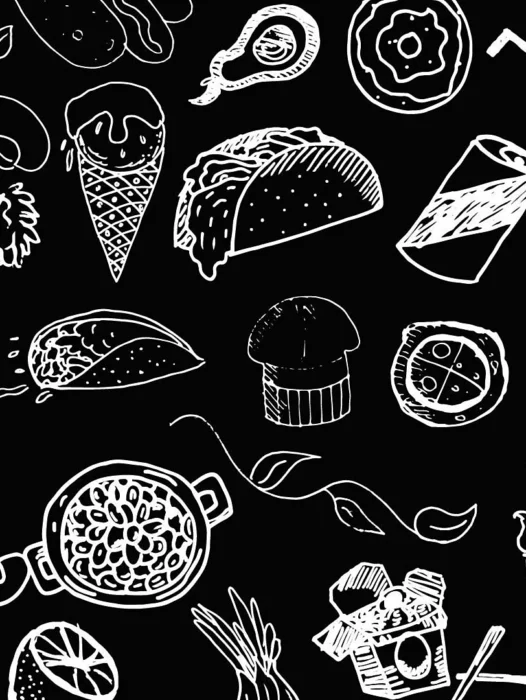 Fast Food Pattern Vector Wallpaper