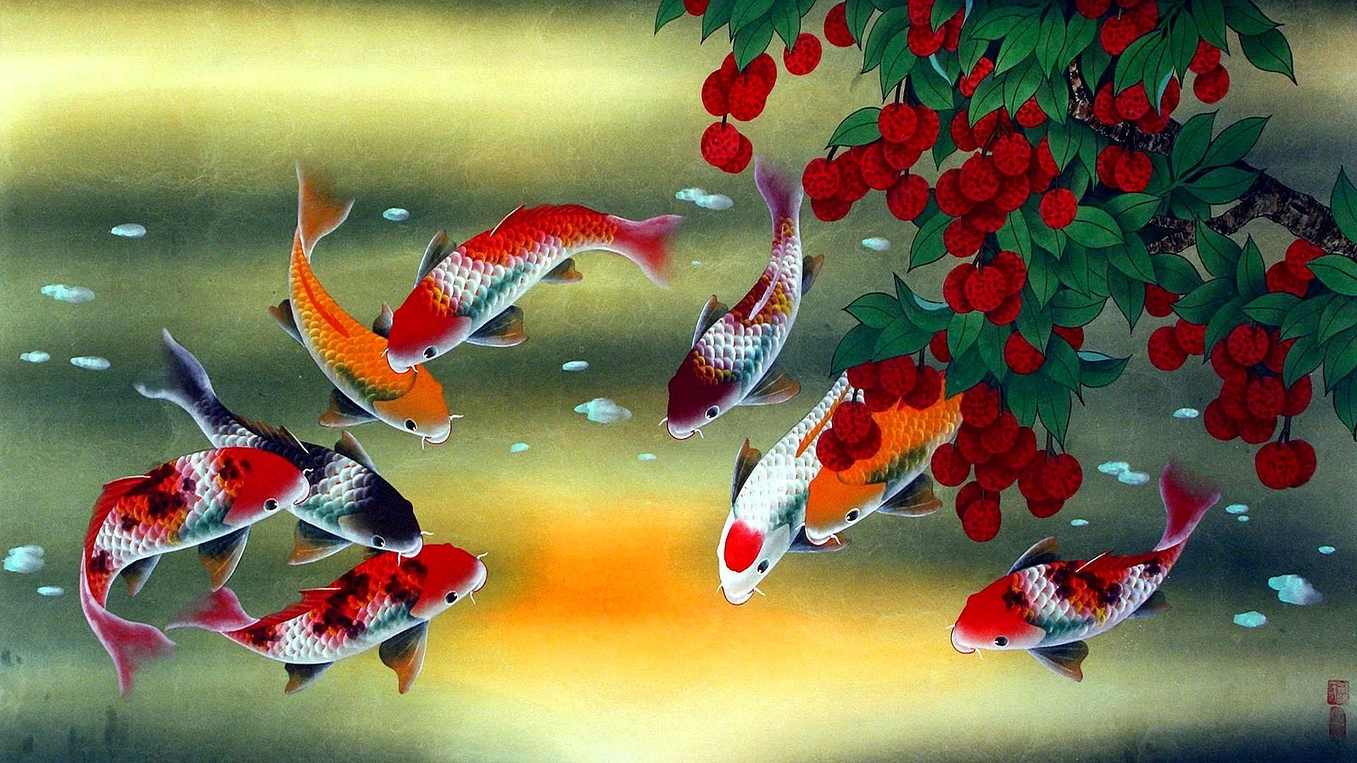 Feng Shui Koi Fish Wallpaper