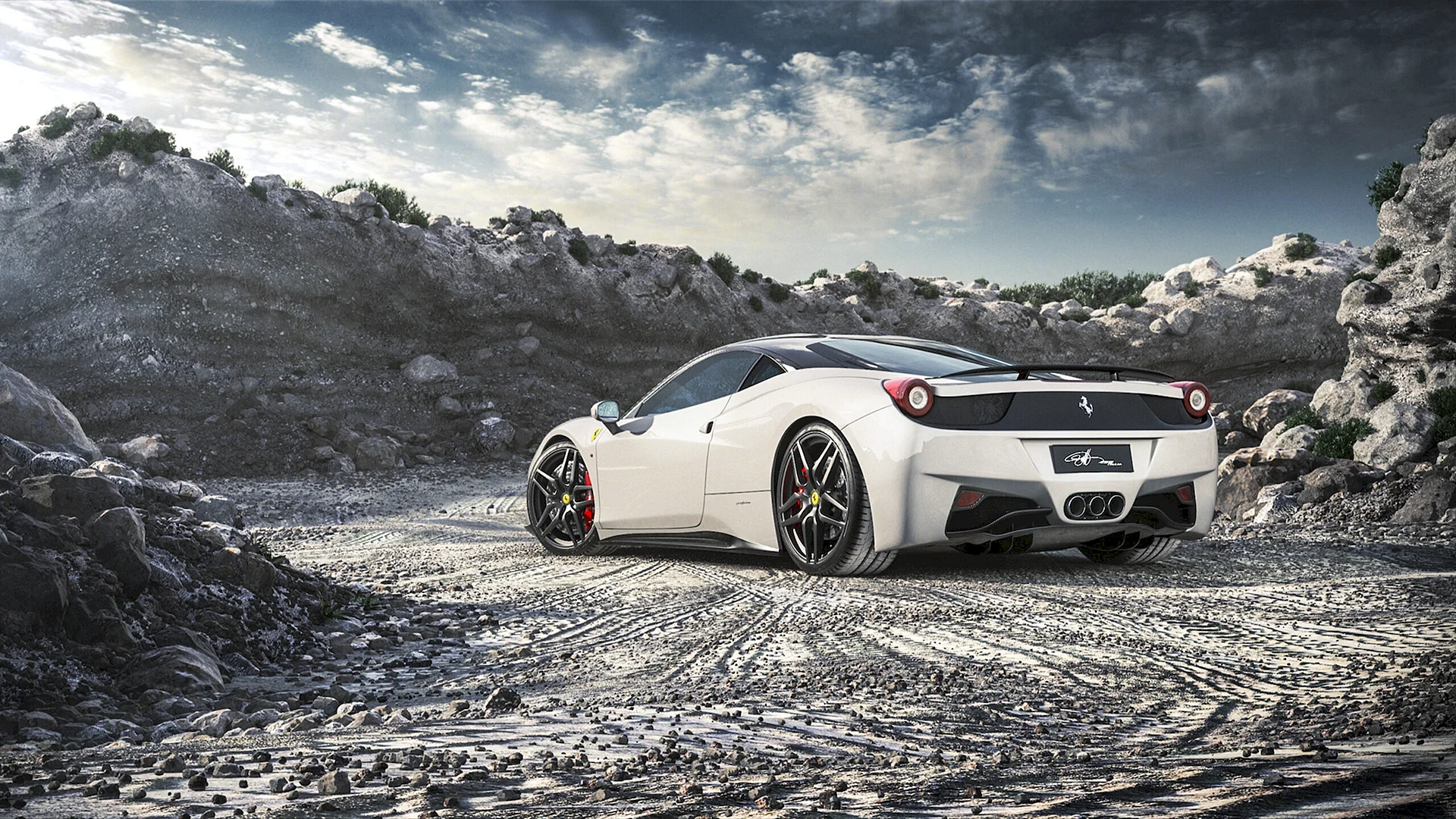 Ferrari 458 Italia White Wallpaper