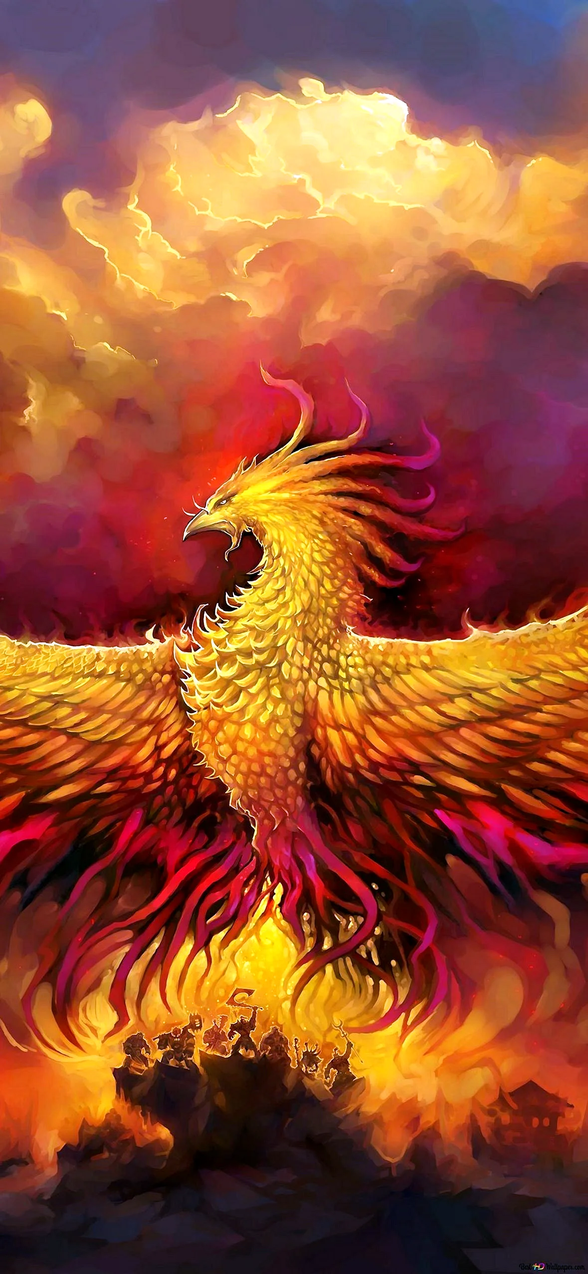 Fiery Phoenix Wallpaper for iPhone 14 Pro